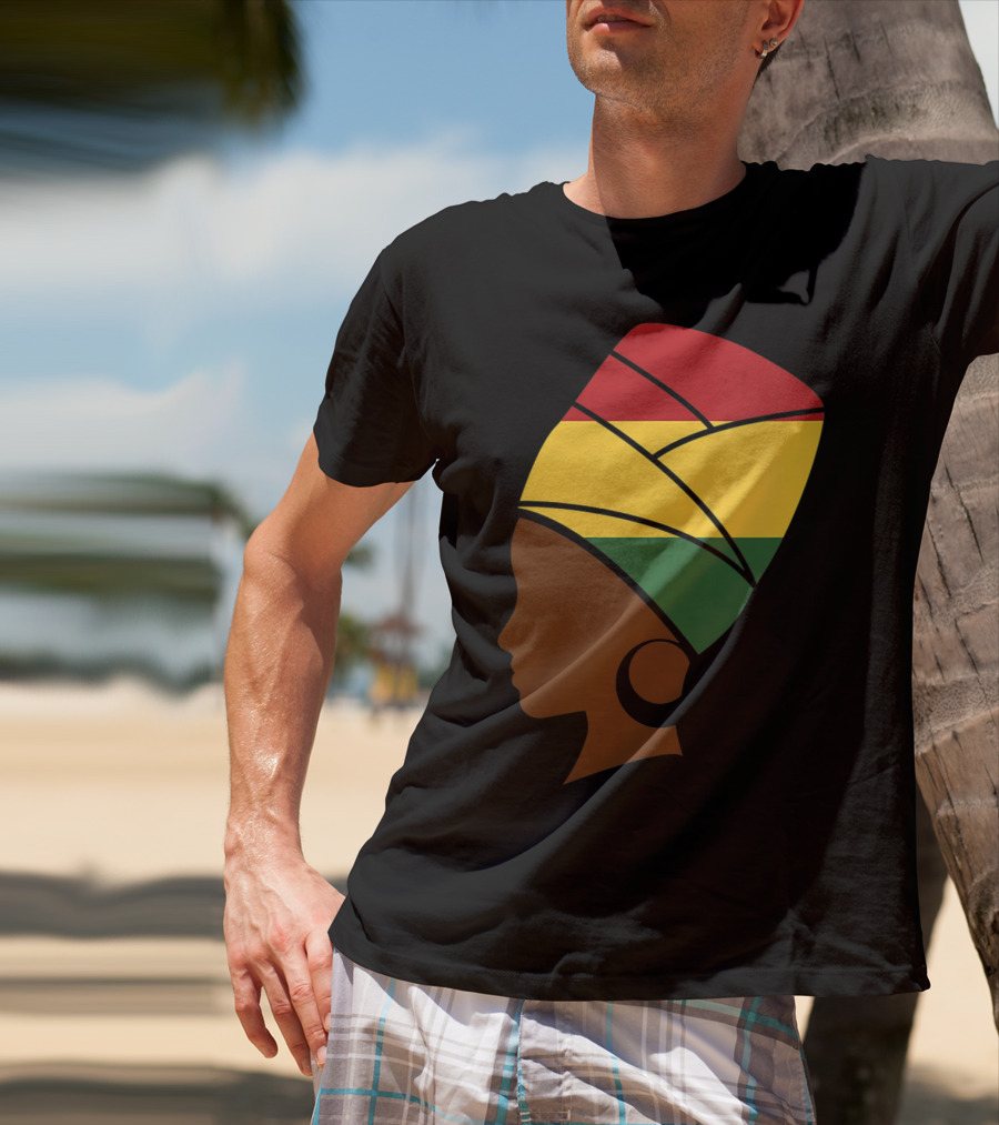 Proud Jamaica Reggae Woman With Rasta Colors T-Shirt