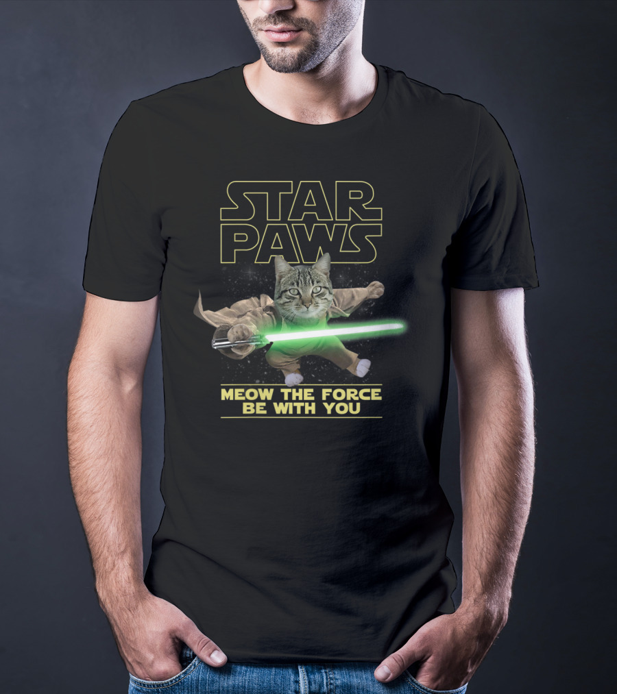 Star Paws Meow The Force Be With You Kitty Action Hero T-Shirt