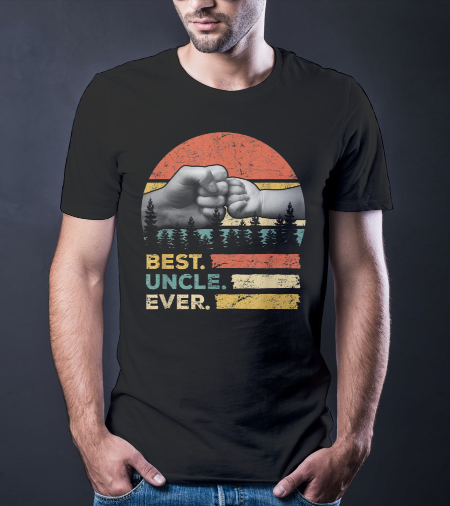 Best Uncle Ever Vintage Forest Fist Bump T-Shirt