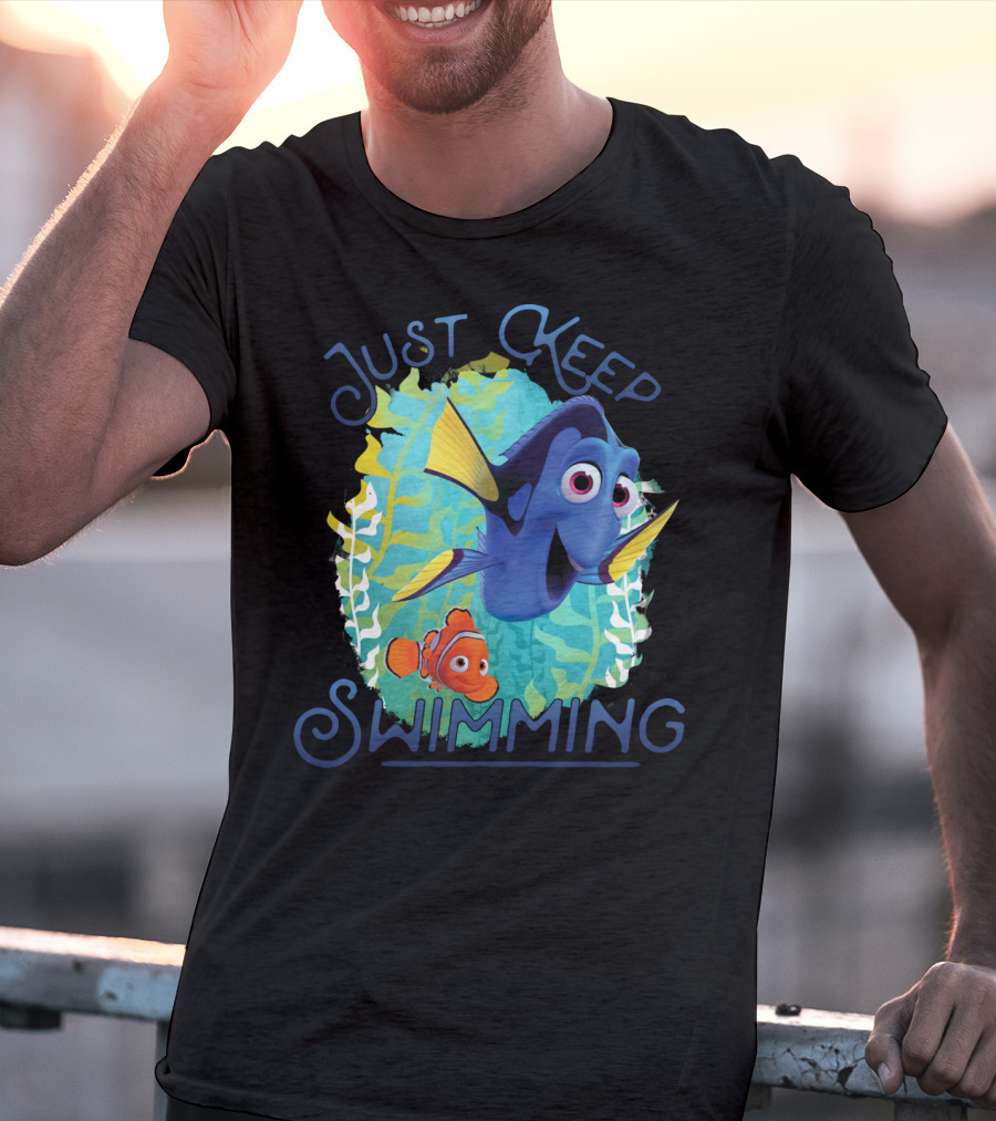Disney Pixar Finding Dory Just Keep Swimming Dory And Nemo Ocean Adventure T-Shirt