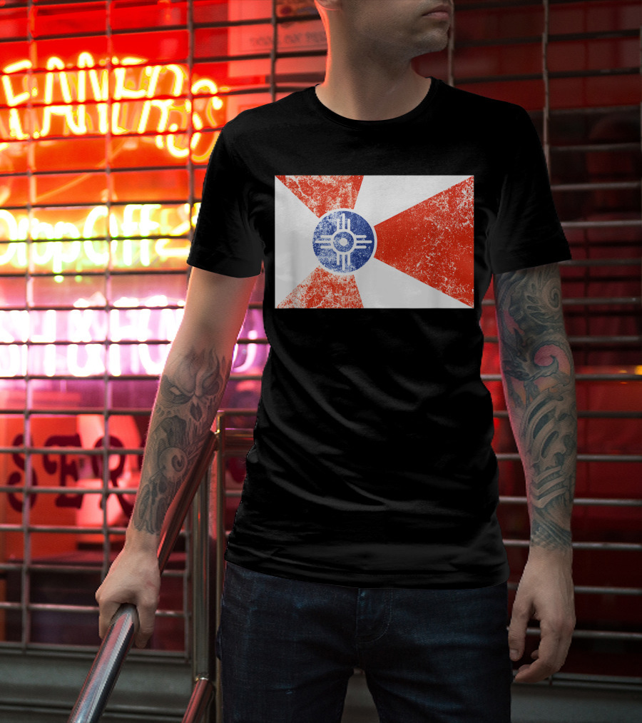 Distressed Vintage Wichita Flag T-Shirt