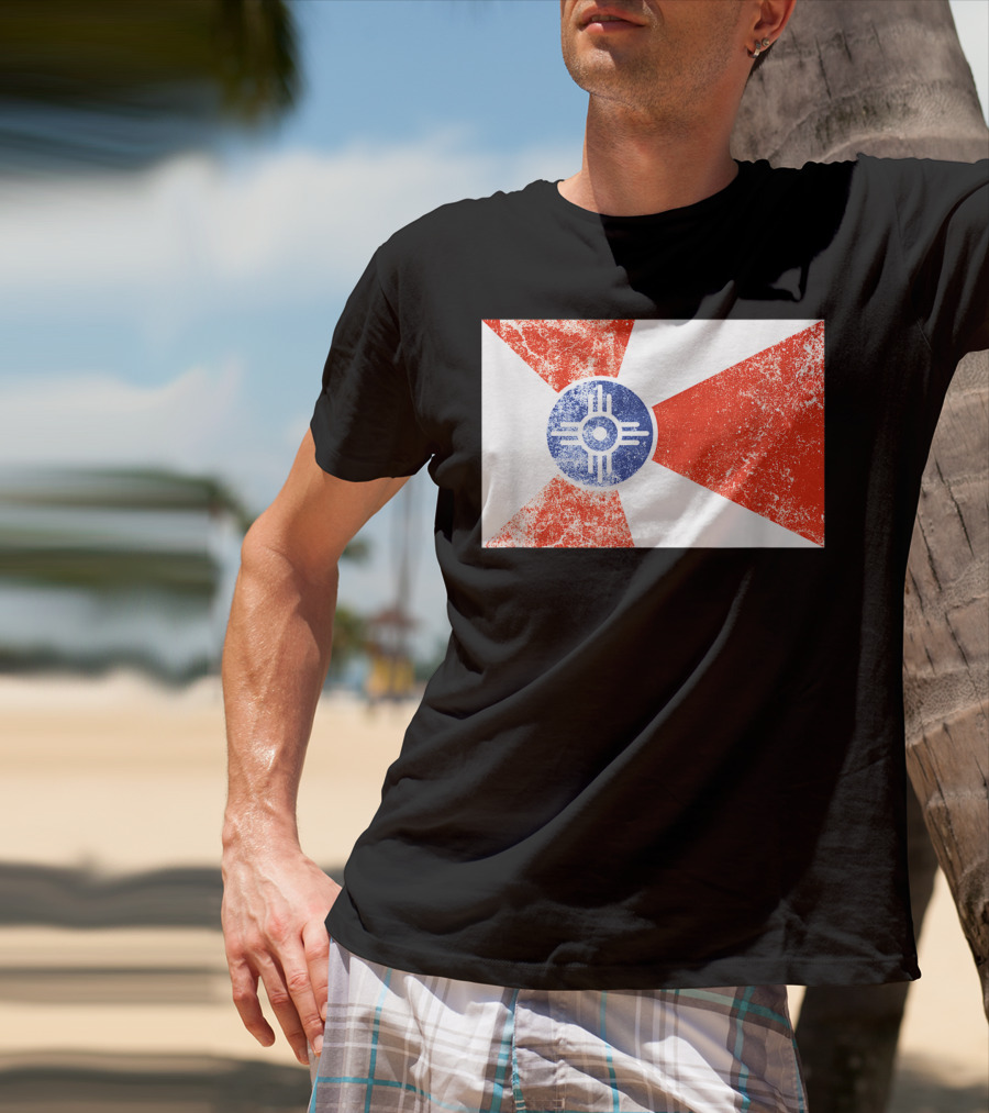 Distressed Vintage Wichita Flag T-Shirt
