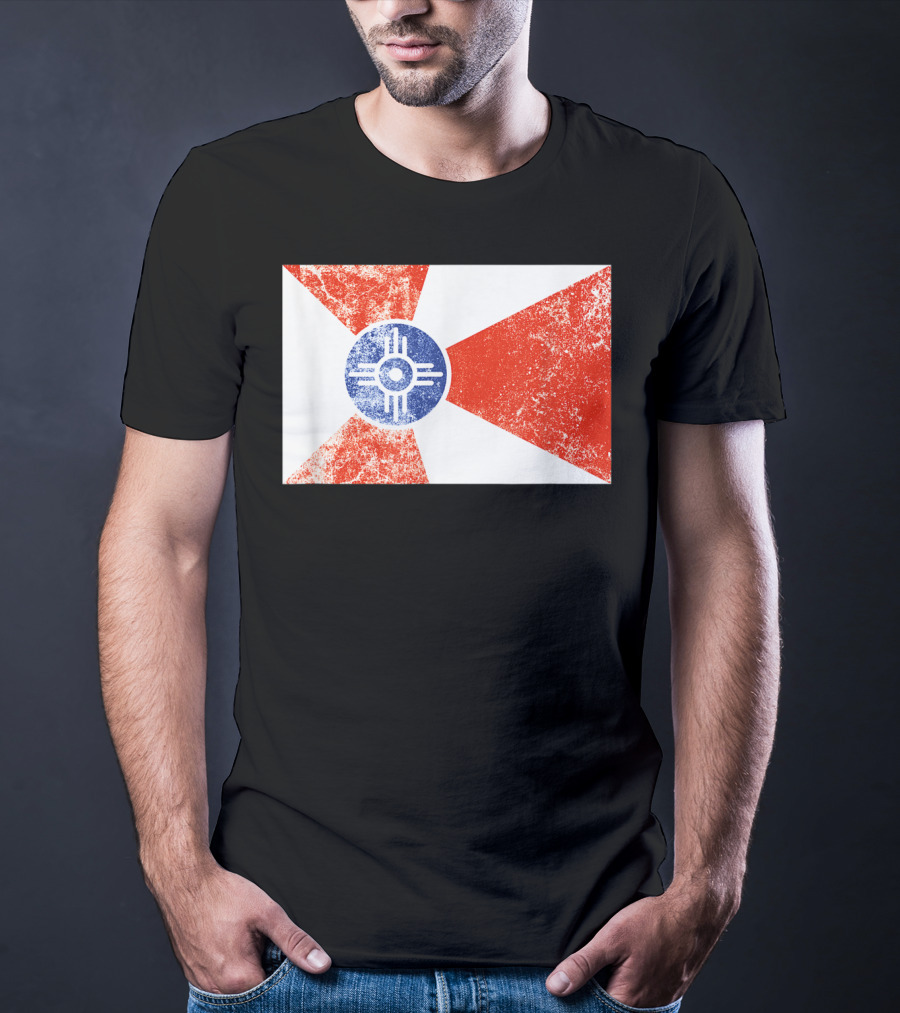 Distressed Vintage Wichita Flag T-Shirt