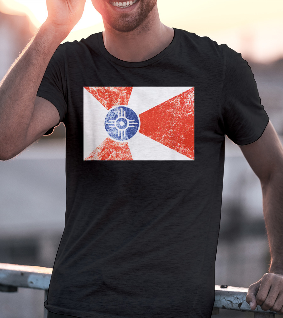 Distressed Vintage Wichita Flag T-Shirt