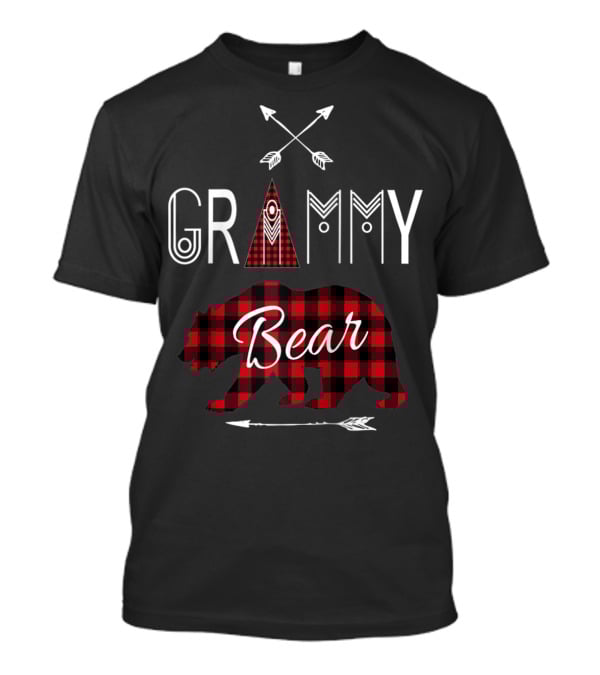 Grammy Bear Buffalo Plaid Family Vacation Rustic Arrow T-Shirt