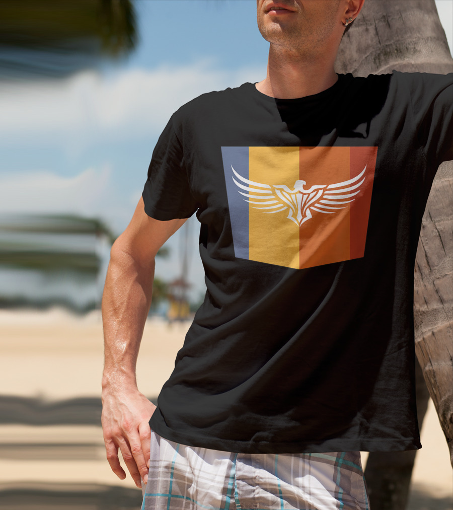 Falcon Great Eagle Winged Emblem With Tricolor Shield T-Shirt
