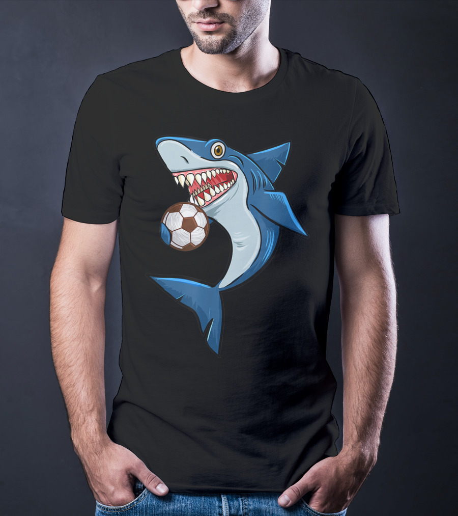 Football Sharks Love Animal Lovers Soccer Shark T-Shirt