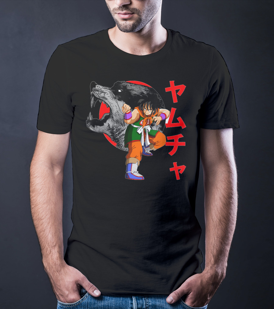 Yamcha Wolf Fang Fist Martial Arts Dragon Ball Z Japan Kanji T-Shirt