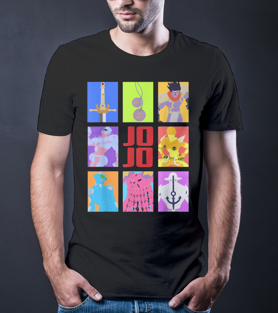 JOJO's Bizarre Adventure Iconic Character And Stand Panels Collection T-Shirt