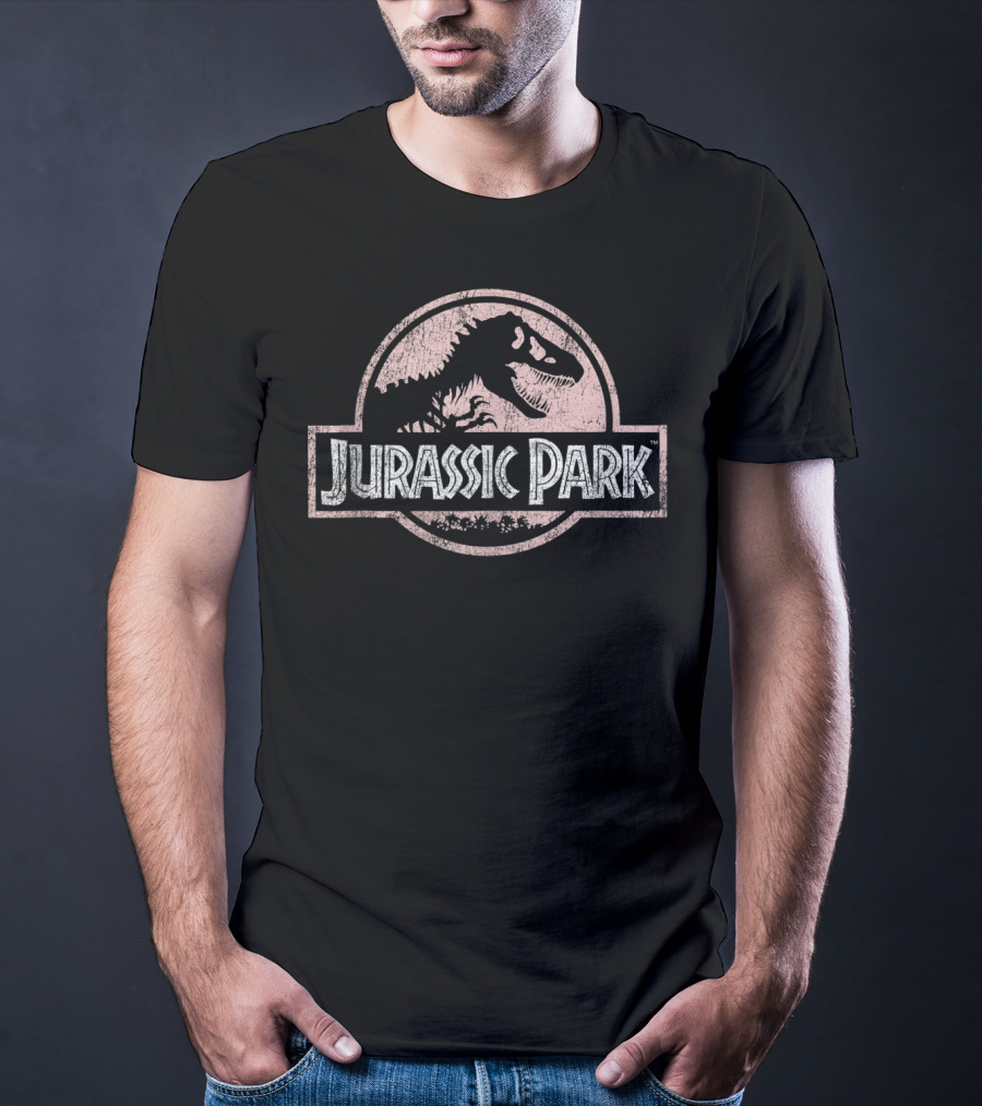 Jurassic Park Classic Peach Logo Dinosaur T-Shirt