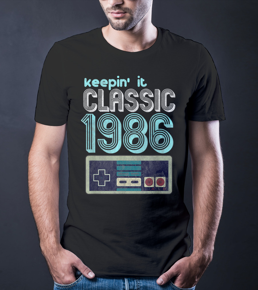 Keepin' It Classic 1986 Video Gamer Retro Controller T-Shirt