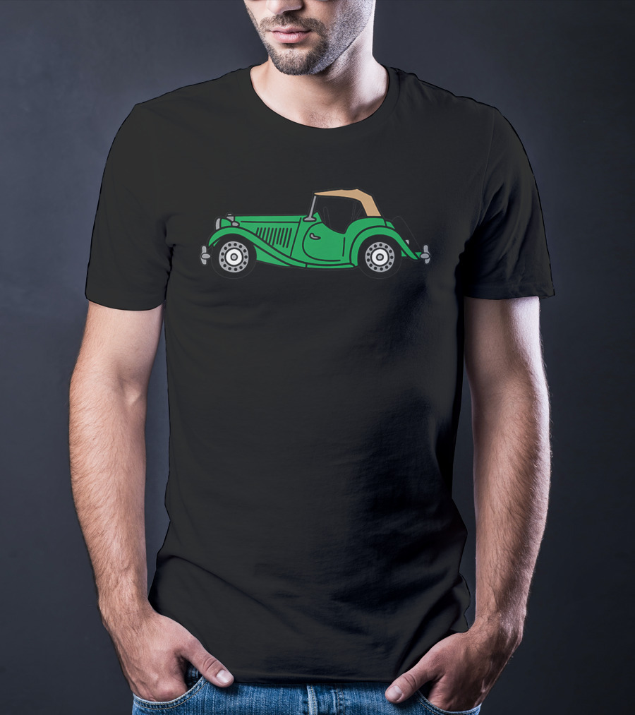 Mgtd MG TD British Racing Green Classic Car Retro T-Shirt