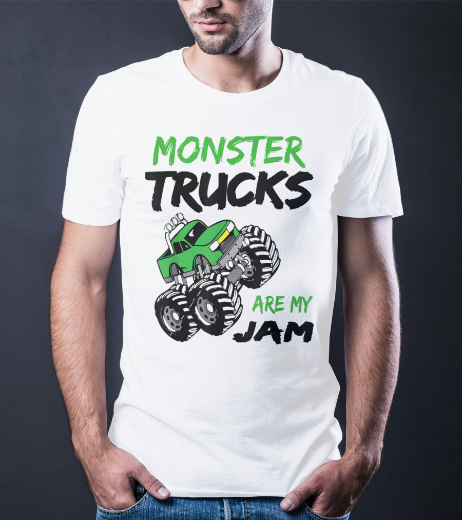 Monster Trucks Are My Jam Classic Green Racing Adventure T-Shirt