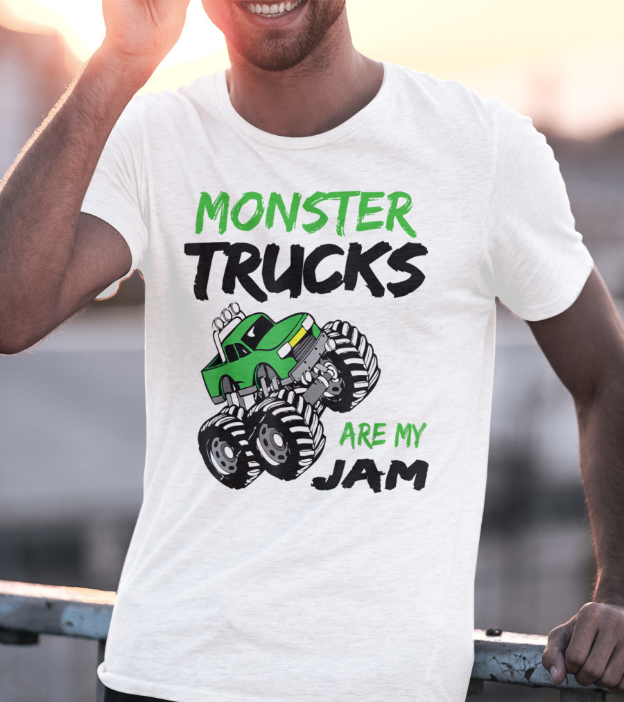 Monster Trucks Are My Jam Classic Green Racing Adventure T-Shirt