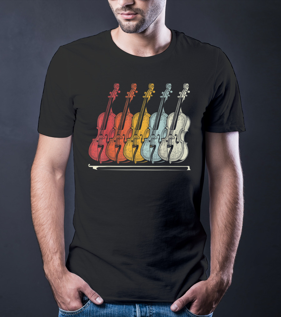 Classic Cello Rainbow Musical Instrument T-Shirt