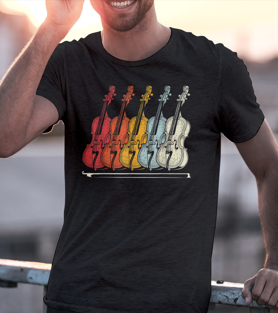 Classic Cello Rainbow Musical Instrument T-Shirt