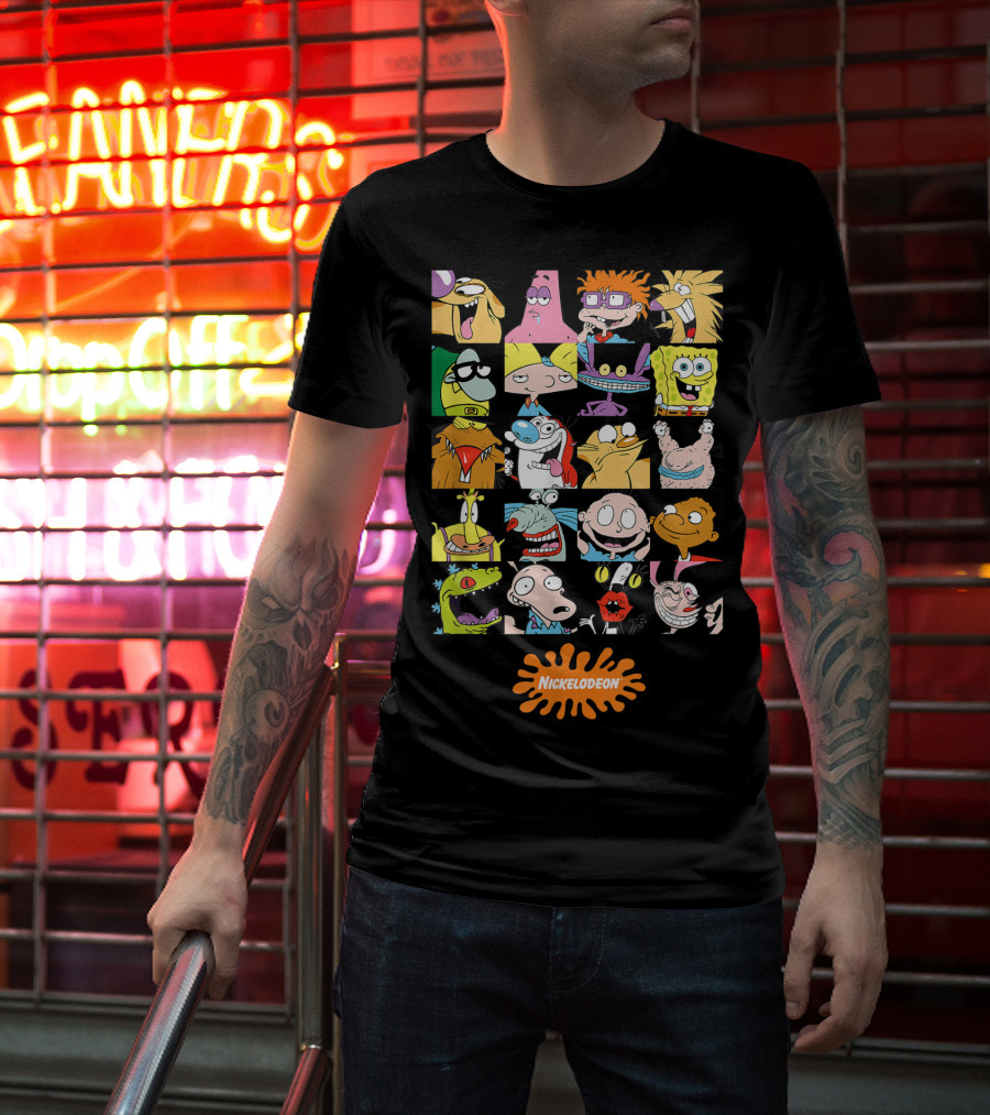 Nickelodeon Classic 90s Characters Featuring Rugrats Hey Arnold Spongebob Rocket Power And More T-Shirt