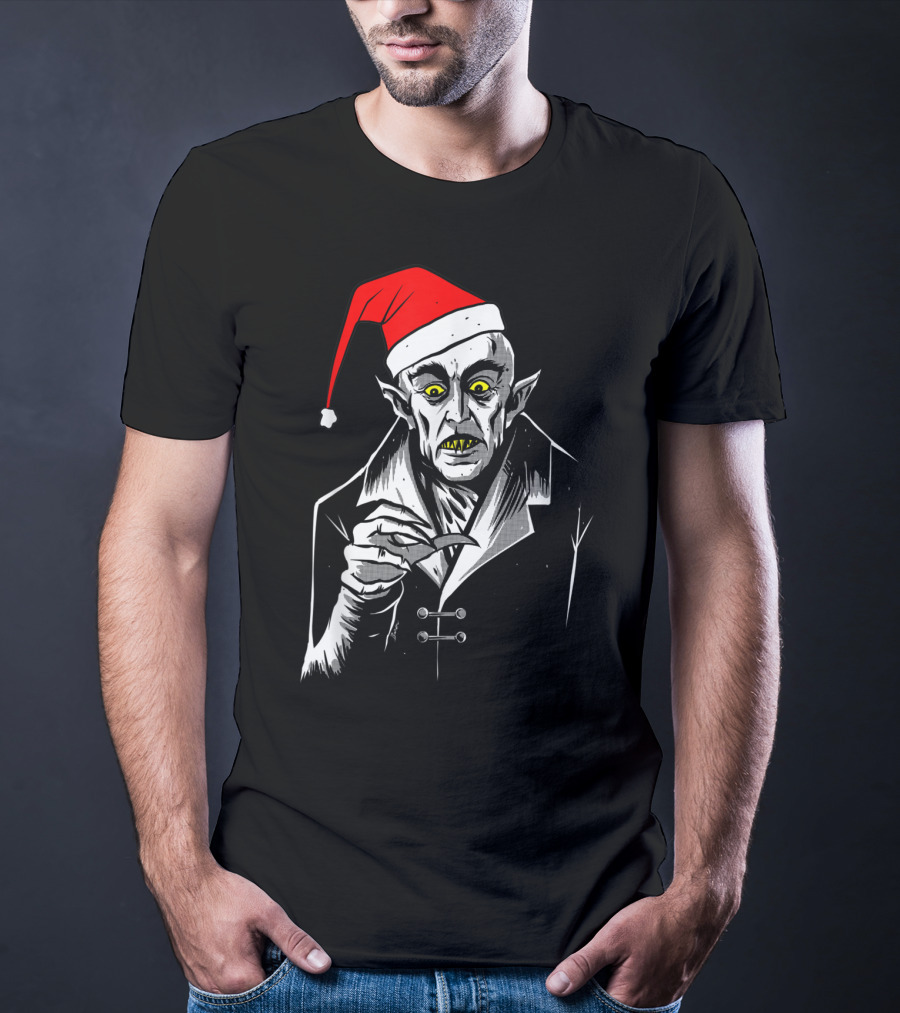 Nosferatu Vampire Santa Christmas Clause T-Shirt