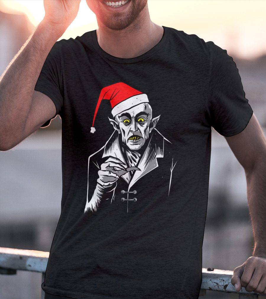 Nosferatu Vampire Santa Christmas Clause T-Shirt