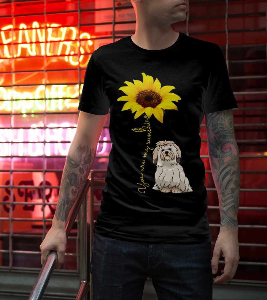 Lhasa Apso Mom You Are My Sunshine Sunflower T-Shirt
