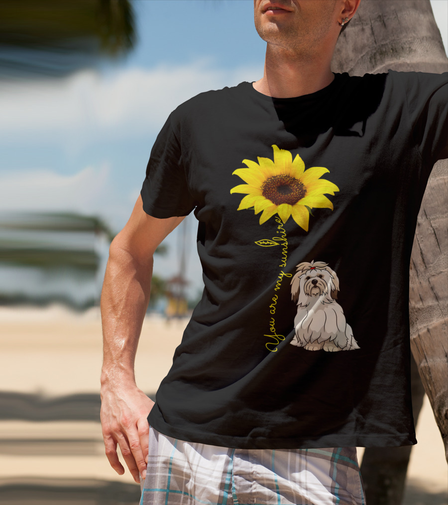 Lhasa Apso Mom You Are My Sunshine Sunflower T-Shirt