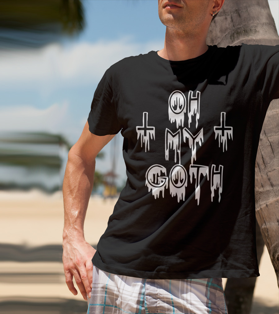 Oh My Goth Gothic Emo Pastel Goth Dripping Crosses T-Shirt