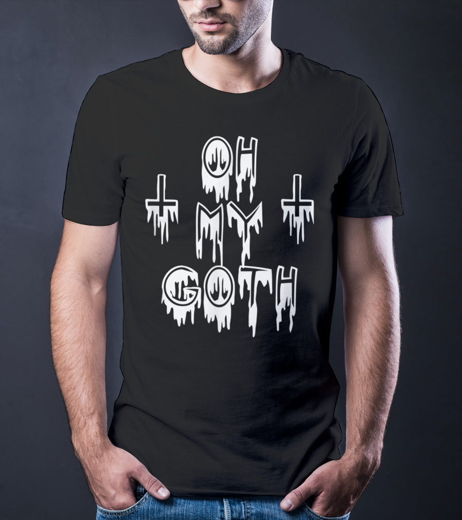 Oh My Goth Gothic Emo Pastel Goth Dripping Crosses T-Shirt