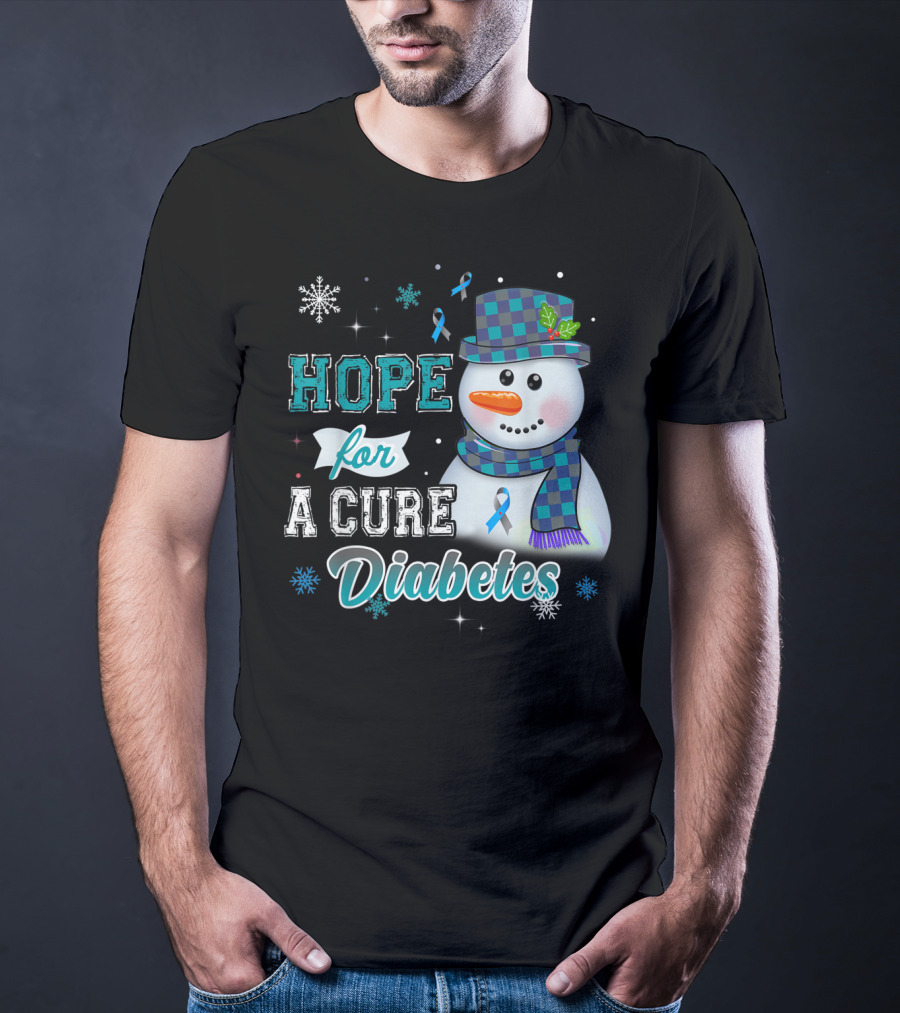 HOPE FOR A CURE DIABETES Snowman T-Shirt