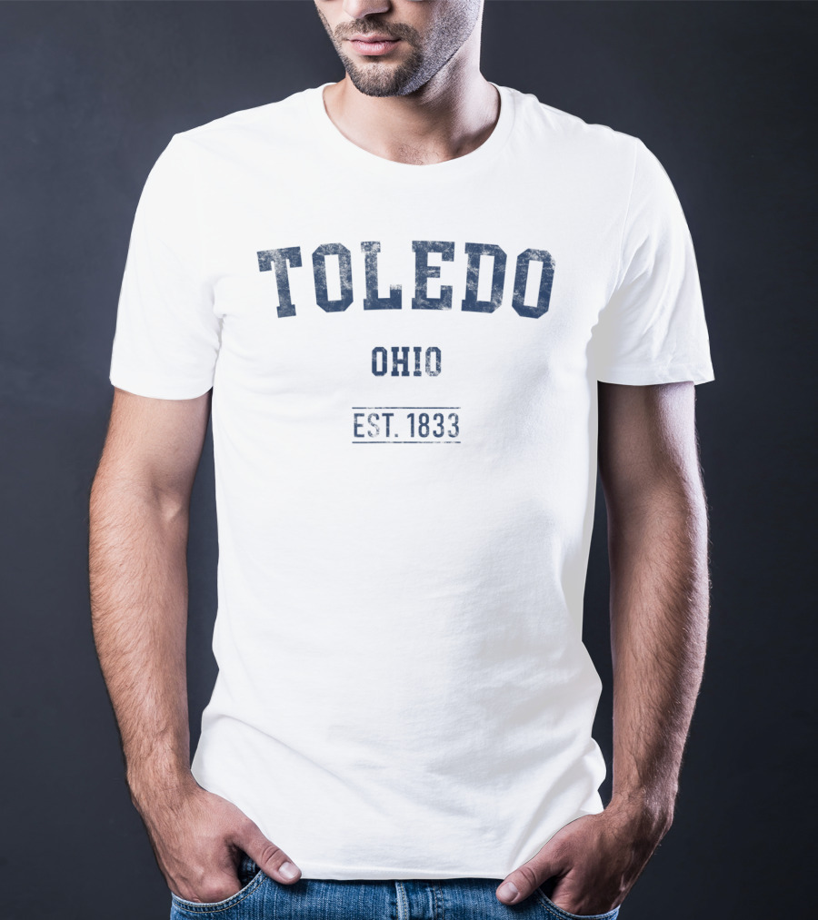 Toledo Ohio Est. 1833 Distressed Text Sport T-Shirt