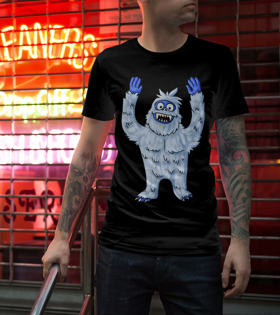 Vintage Christmas Abominable Snowman With Classic Blue And White Furry Monster T-Shirt