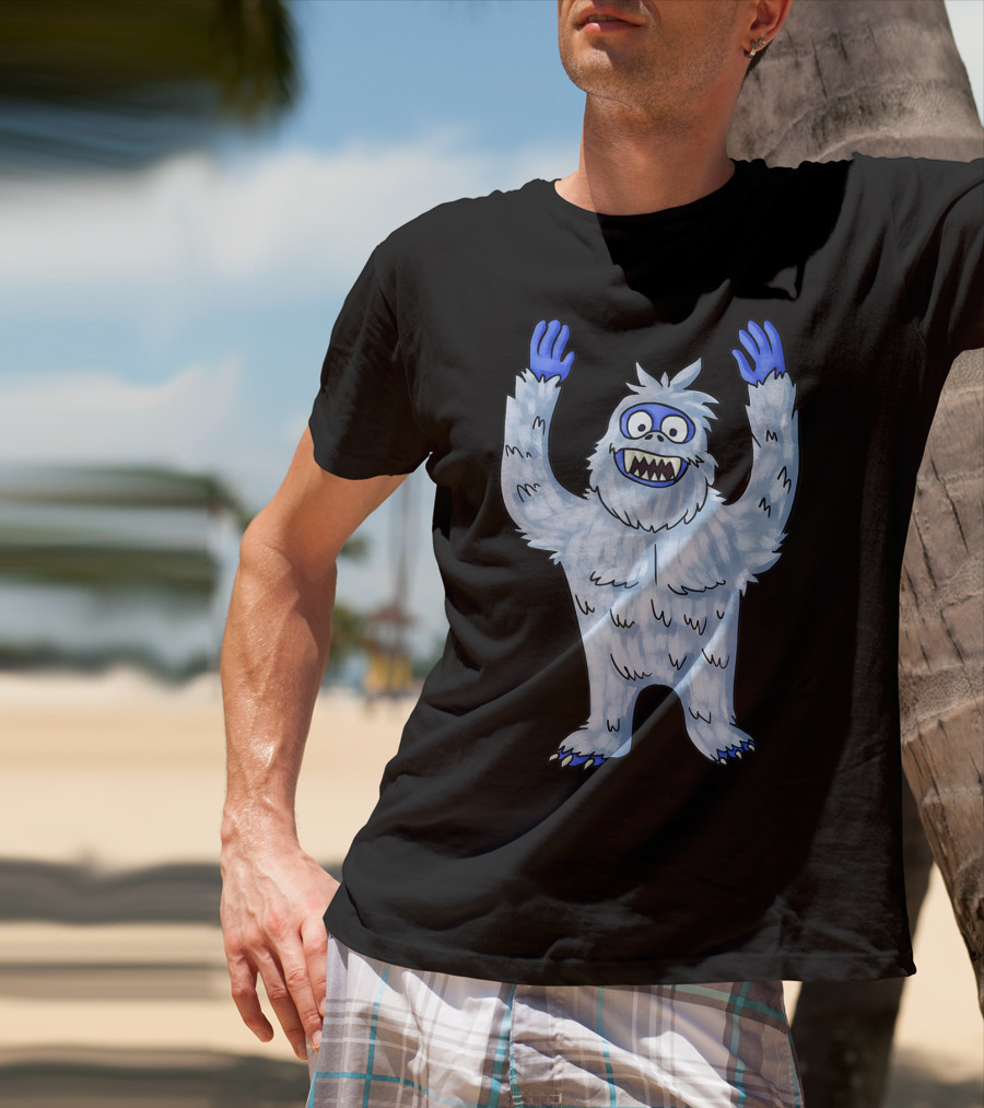 Vintage Christmas Abominable Snowman With Classic Blue And White Furry Monster T-Shirt