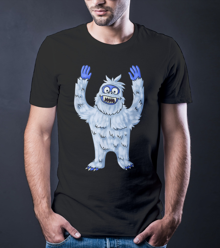 Vintage Christmas Abominable Snowman With Classic Blue And White Furry Monster T-Shirt