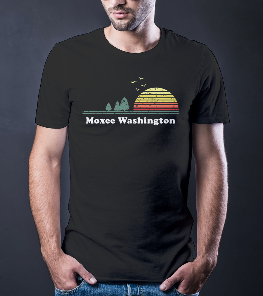 Moxee Washington Vintage Sunset With Trees And Birds T-Shirt