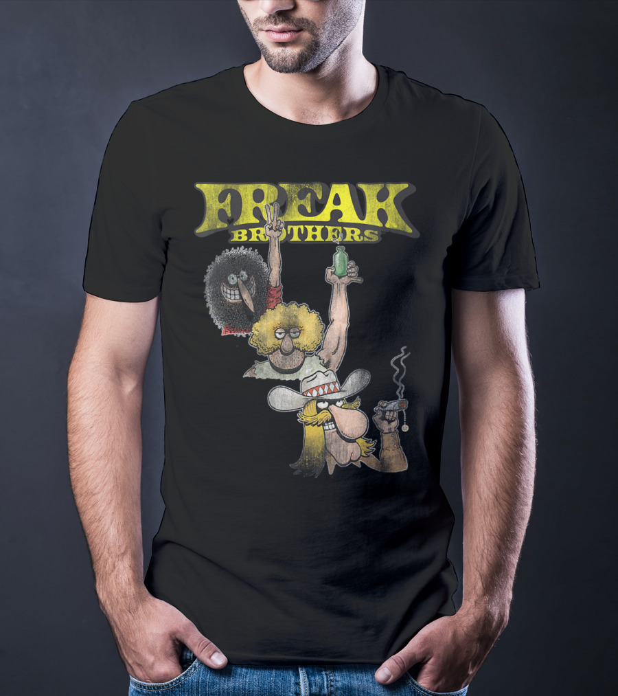 Freak Brothers Peace Bottle Cigar Duo T-Shirt