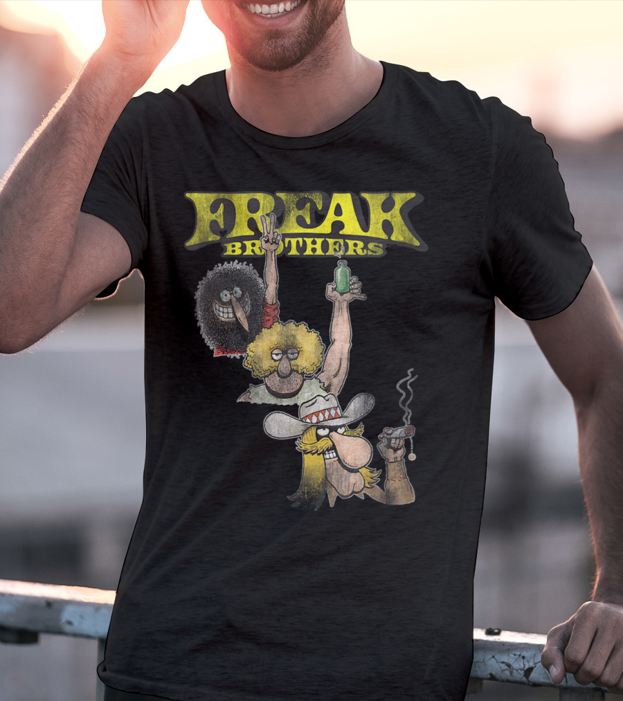 Freak Brothers Peace Bottle Cigar Duo T-Shirt