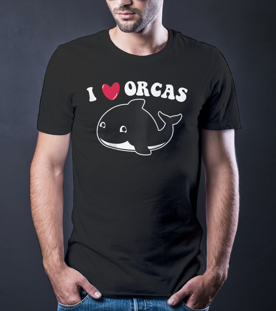 I Love Orcas Heart Cute Baby Killer Whale T-Shirt