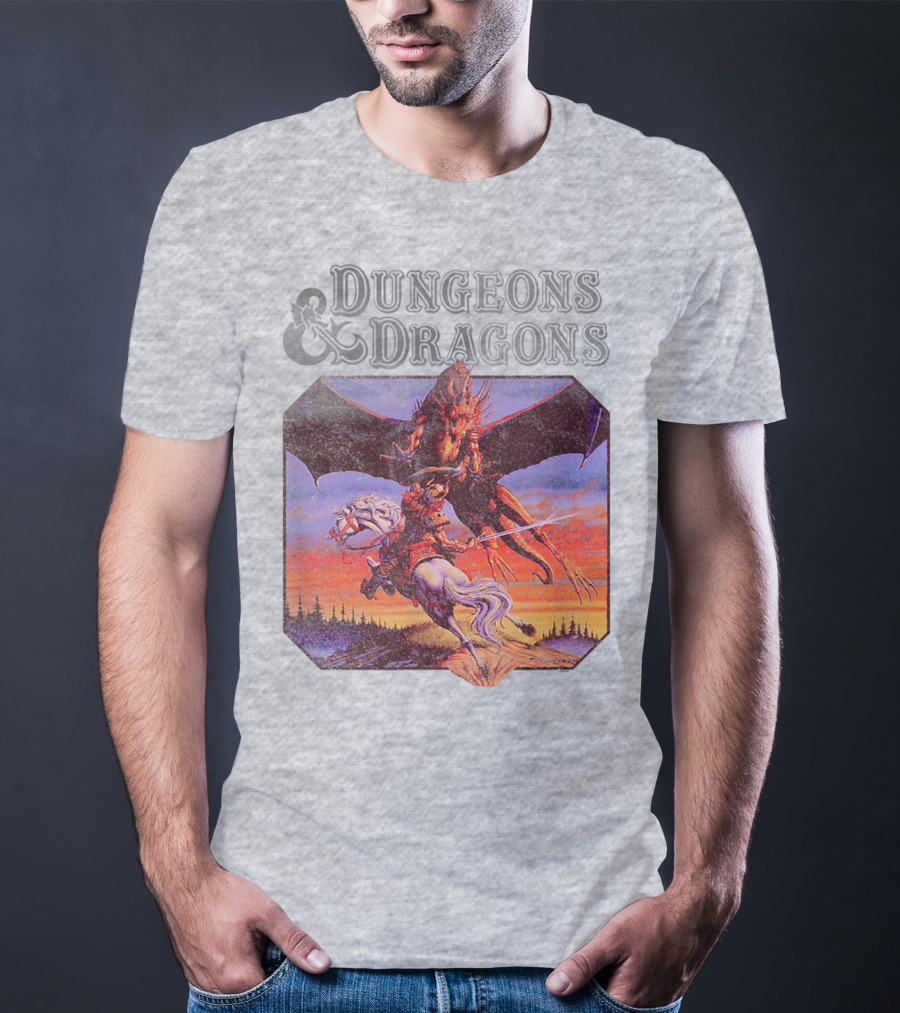 Dungeons And Dragons Classic Expert Rules Knight With Dragon T-Shirt