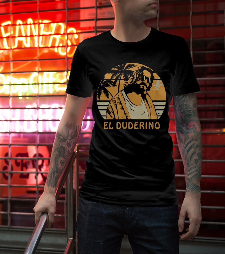 El Duderino Classic Vintage Movie Tropical Sunset Palm Trees T-Shirt