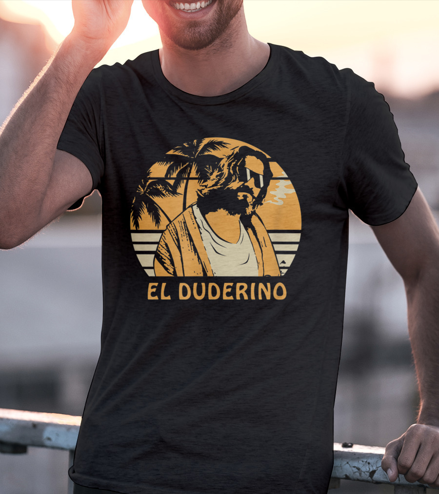 El Duderino Classic Vintage Movie Tropical Sunset Palm Trees T-Shirt