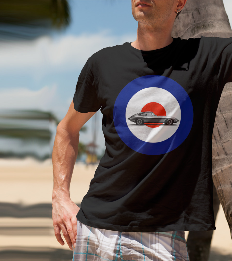 Etype Jaguar On RAF Roundel Classic Car T-Shirt