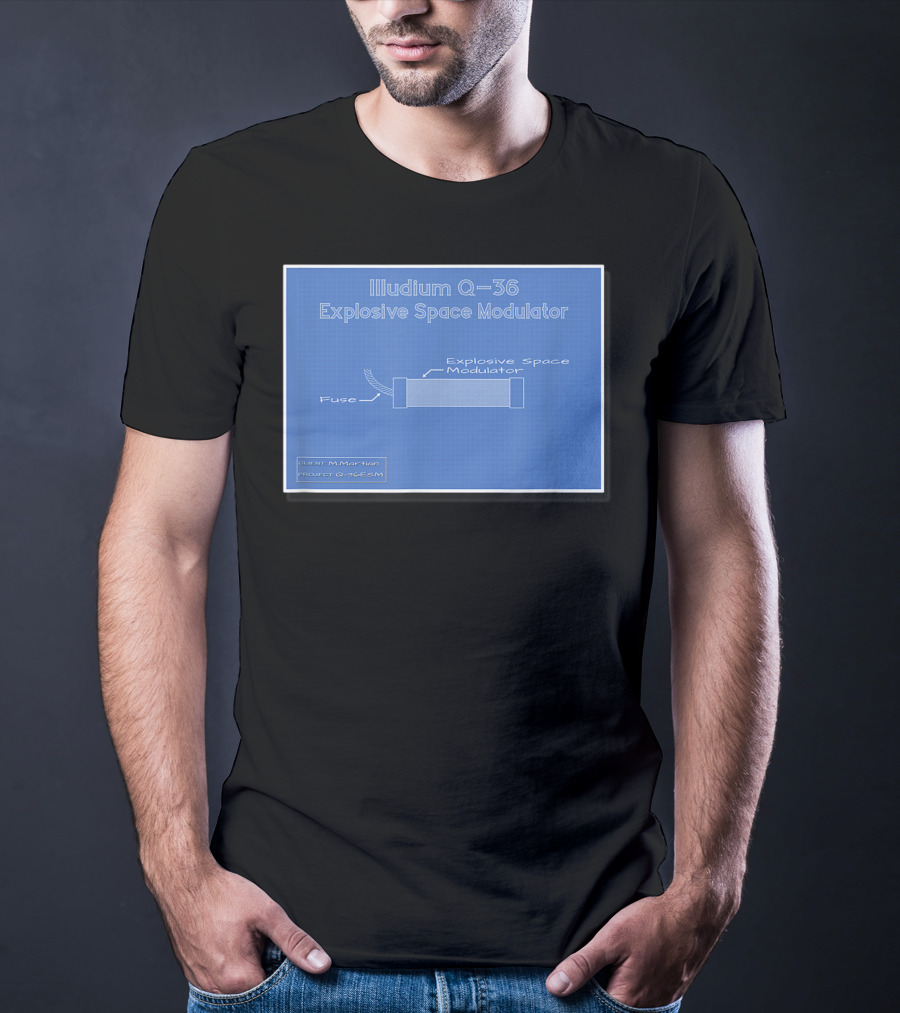 Illudium Q-36 Explosive Space Modulator Blueprint Marvin Plan T-Shirt