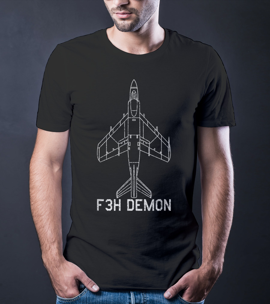 F3H Demon Jet Fighter Plane Classic USA Navy Aviation T-Shirt