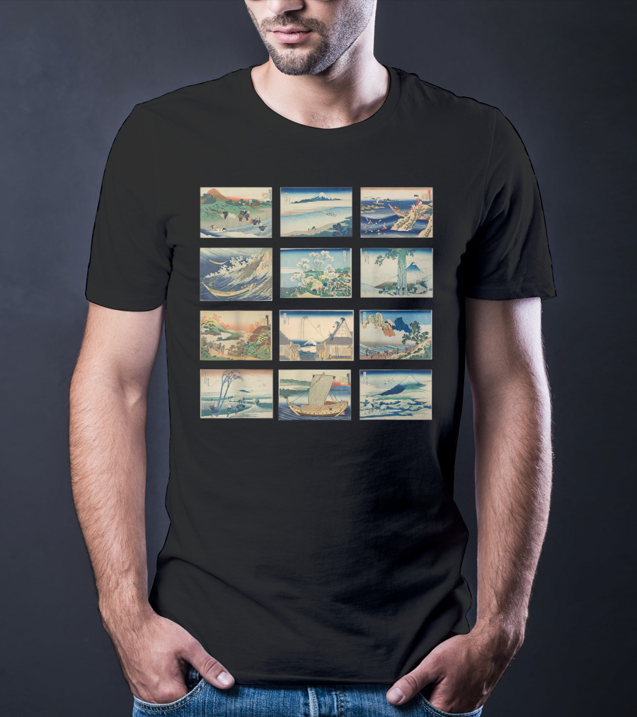 Famous Vintage Japanese Classics Ukiyo-e Wave And Mount Fuji T-Shirt