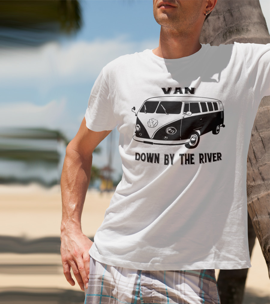Classic Vintage 1960 Van Microbus Down By The River T-Shirt