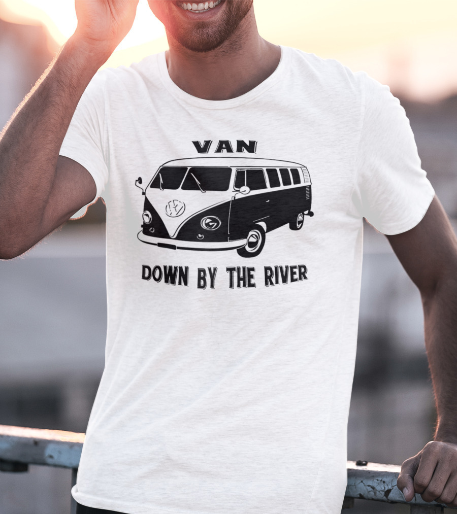 Classic Vintage 1960 Van Microbus Down By The River T-Shirt