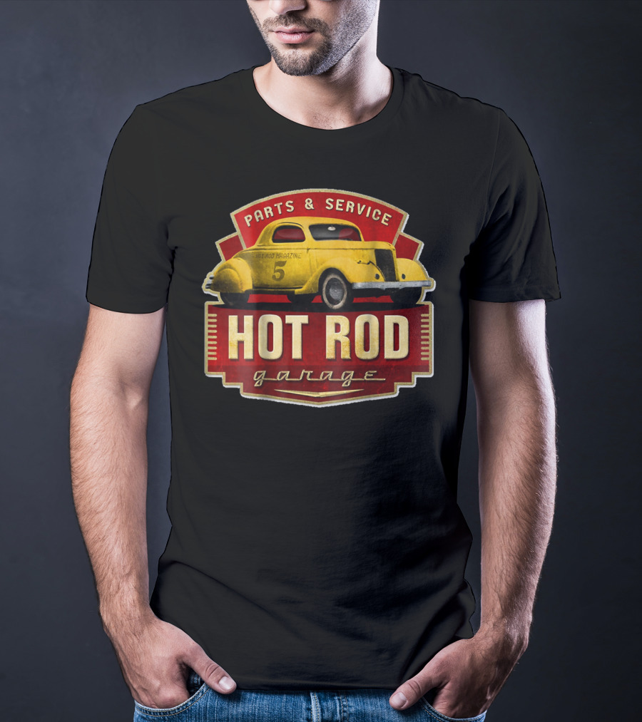 Hot Rod Garage Parts And Service Vintage Car T-Shirt