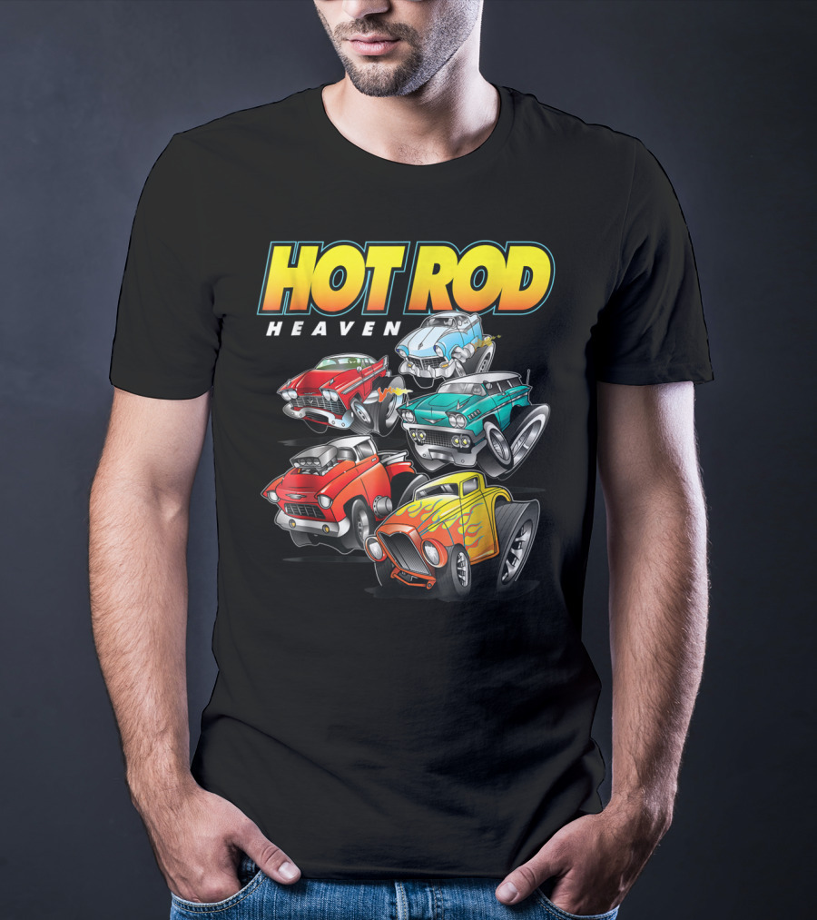 Hot Rod Heaven Classic And Antique Cars Vintage Style Collection T-Shirt