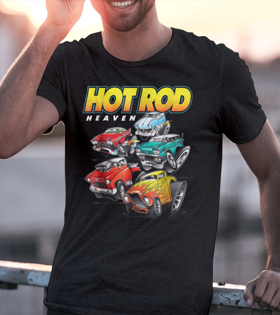 Hot Rod Heaven Classic And Antique Cars Vintage Style Collection T-Shirt