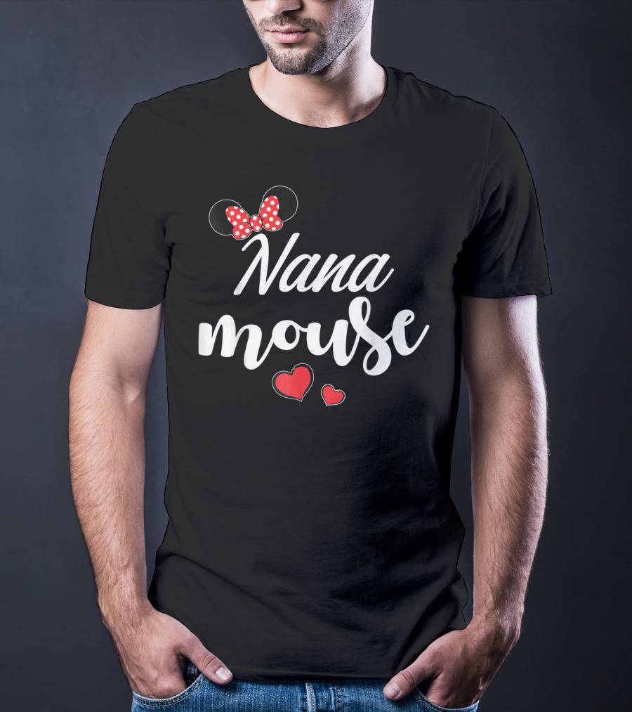 Nana Mouse With Polka Dot Bow And Red Hearts T-Shirt