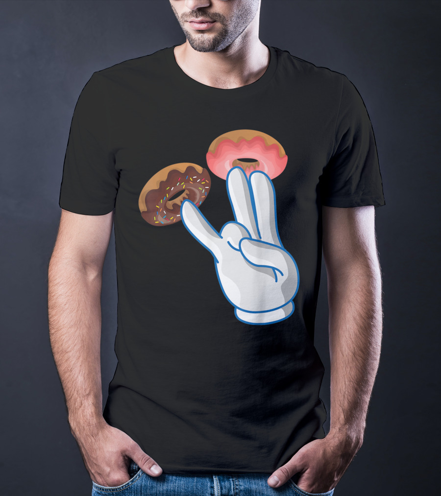 2 In The Pink 1 In The Stink Hand Gesture With Two Sprinkle Donuts Dark Humor T-Shirt